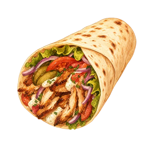 איור של צלחת שווארמה זוגית